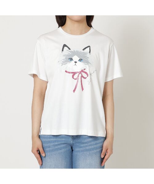 Rose Tiara / ローズティアラ カットソー | ネコプリント半袖Tシャツ | 詳細12