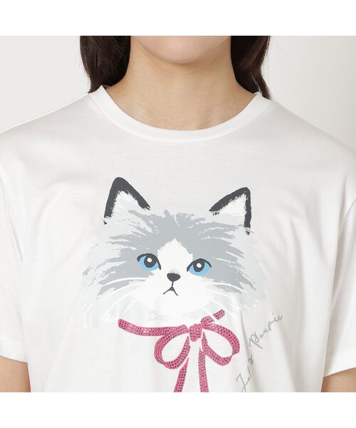 Rose Tiara / ローズティアラ カットソー | ネコプリント半袖Tシャツ | 詳細15