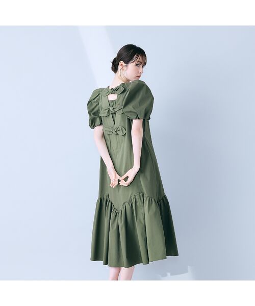 Rose Tiara / ローズティアラ ミニ丈・ひざ丈ワンピース | バックリボンフレアワンピース | 詳細1