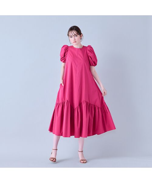 Rose Tiara / ローズティアラ ミニ丈・ひざ丈ワンピース | バックリボンフレアワンピース（ピンク）