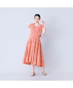 Rose Tiara / ローズティアラ ミニ丈・ひざ丈ワンピース | ピンタック綿シフォンワンピース