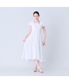 Rose Tiara / ローズティアラ ミニ丈・ひざ丈ワンピース | ピンタック綿シフォンワンピース