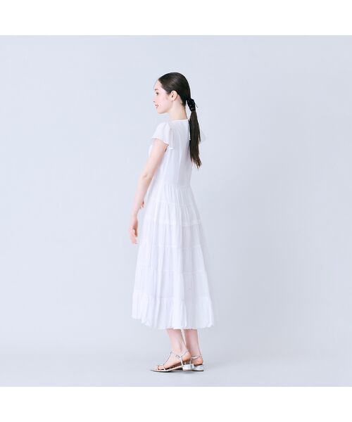 Rose Tiara / ローズティアラ ミニ丈・ひざ丈ワンピース | ピンタック綿シフォンワンピース | 詳細4