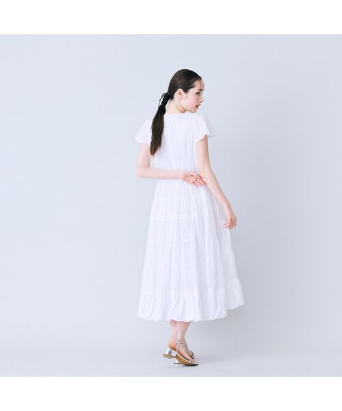 Rose Tiara / ローズティアラ ミニ丈・ひざ丈ワンピース | ピンタック綿シフォンワンピース | 詳細5