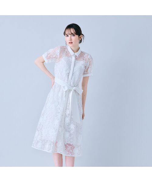 Rose Tiara / ローズティアラ ミニ丈・ひざ丈ワンピース | 刺繍レースシャツワンピース | 詳細1