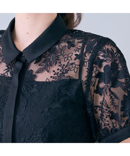 Rose Tiara / ローズティアラ ミニ丈・ひざ丈ワンピース | 刺繍レースシャツワンピース | 詳細15