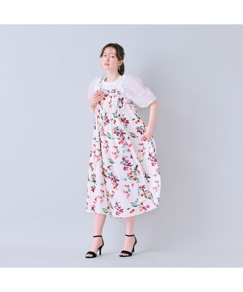 Rose Tiara / ローズティアラ ミニ丈・ひざ丈ワンピース | チェリープリントキャミソールドレス | 詳細1