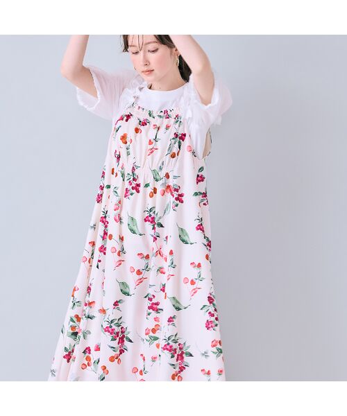 Rose Tiara / ローズティアラ ミニ丈・ひざ丈ワンピース | チェリープリントキャミソールドレス | 詳細2