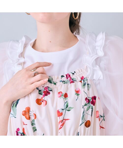 Rose Tiara / ローズティアラ ミニ丈・ひざ丈ワンピース | チェリープリントキャミソールドレス | 詳細5