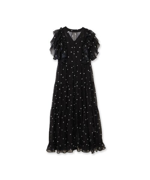 Rose Tiara / ローズティアラ ミニ丈・ひざ丈ワンピース | 【モデル美香×Audie a Muses】ハートプリントティアードワンピース | 詳細13