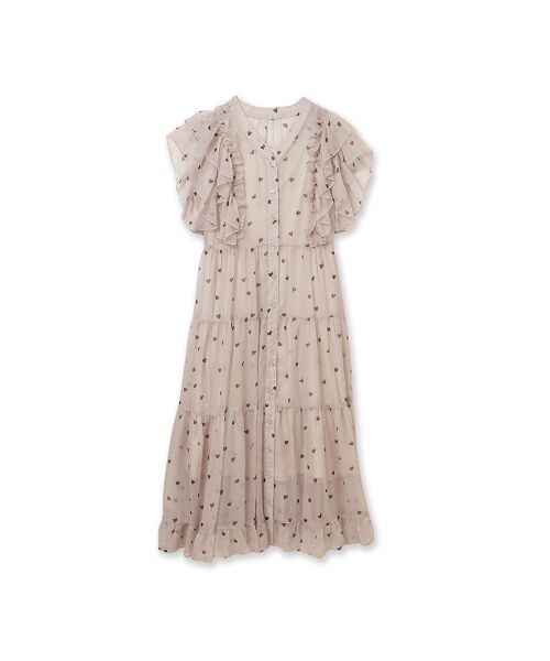 Rose Tiara / ローズティアラ ミニ丈・ひざ丈ワンピース | 【モデル美香×Audie a Muses】ハートプリントティアードワンピース | 詳細14