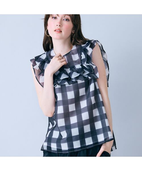 Rose Tiara / ローズティアラ シャツ・ブラウス | ビッグギンガムラッフルブラウス | 詳細4