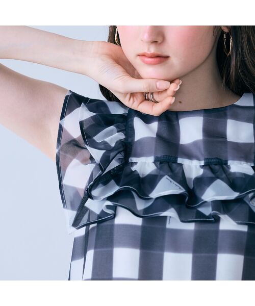 Rose Tiara / ローズティアラ シャツ・ブラウス | ビッグギンガムラッフルブラウス | 詳細5