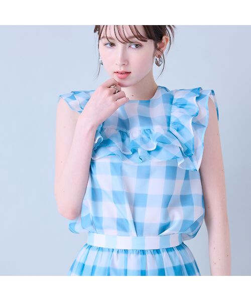 Rose Tiara / ローズティアラ シャツ・ブラウス | ビッグギンガムラッフルブラウス | 詳細11