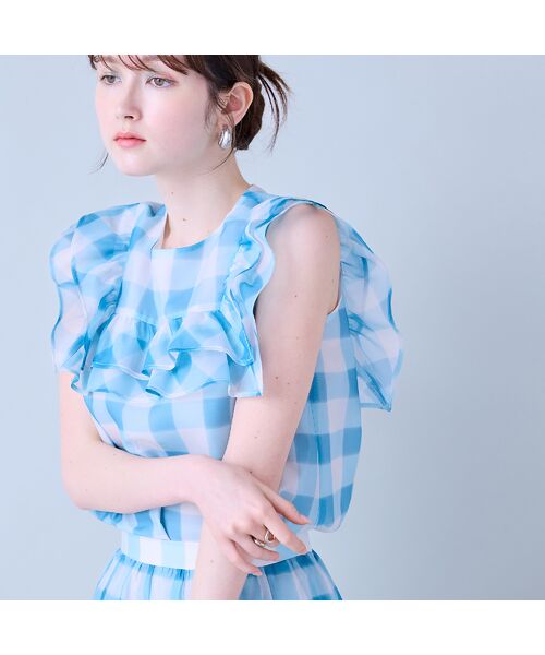 Rose Tiara / ローズティアラ シャツ・ブラウス | ビッグギンガムラッフルブラウス | 詳細12