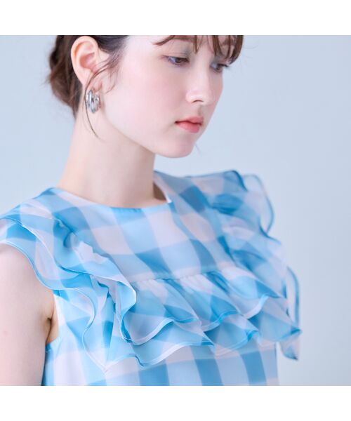 Rose Tiara / ローズティアラ シャツ・ブラウス | ビッグギンガムラッフルブラウス | 詳細13