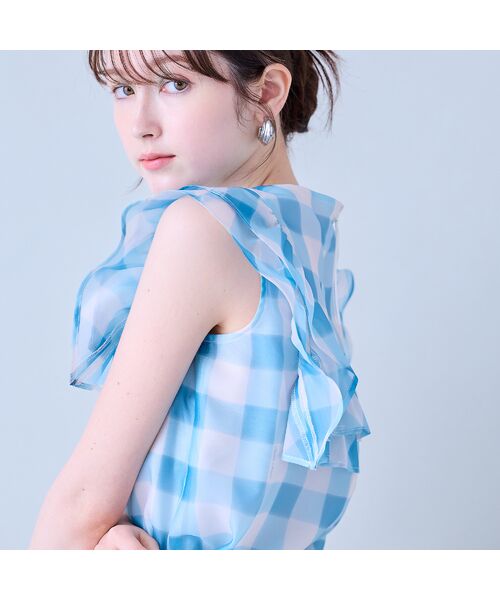 Rose Tiara / ローズティアラ シャツ・ブラウス | ビッグギンガムラッフルブラウス | 詳細14