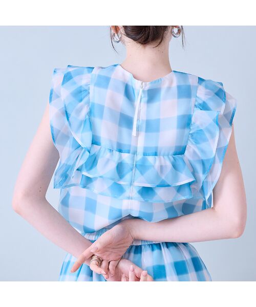 Rose Tiara / ローズティアラ シャツ・ブラウス | ビッグギンガムラッフルブラウス | 詳細15