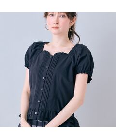 Rose Tiara / ローズティアラ シャツ・ブラウス | 【モデル美香着用】コルセット風ピンタックブラウス