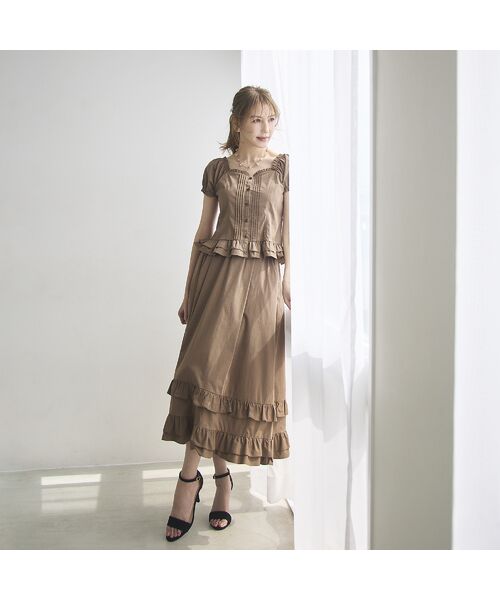 Rose Tiara / ローズティアラ シャツ・ブラウス | 【モデル美香着用】コルセット風ピンタックブラウス | 詳細3