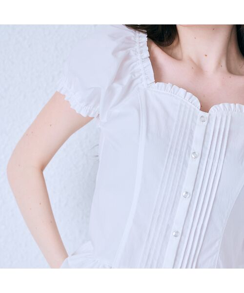 Rose Tiara / ローズティアラ シャツ・ブラウス | 【モデル美香着用】コルセット風ピンタックブラウス | 詳細7