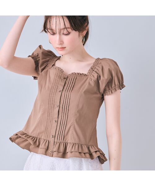 Rose Tiara / ローズティアラ シャツ・ブラウス | 【モデル美香着用】コルセット風ピンタックブラウス | 詳細11