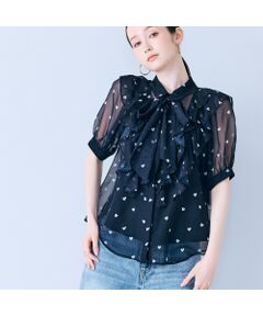 Rose Tiara / ローズティアラ シャツ・ブラウス | ハートプリントボウタイ付きブラウス