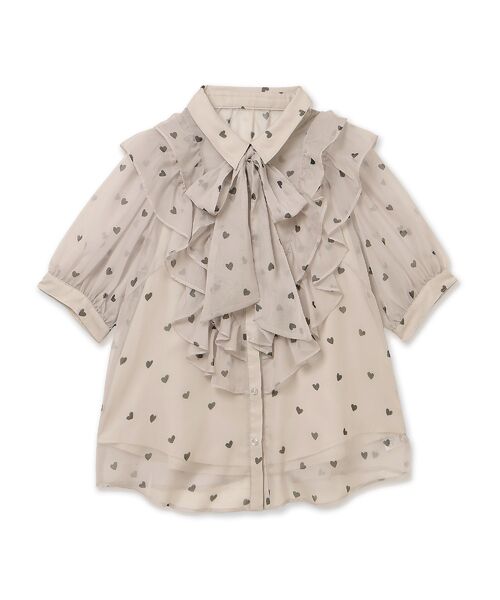 Rose Tiara / ローズティアラ シャツ・ブラウス | ハートプリントボウタイ付きブラウス | 詳細15