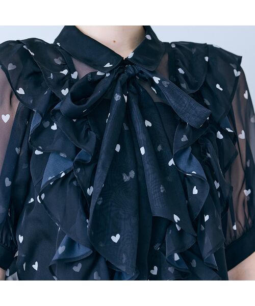 Rose Tiara / ローズティアラ シャツ・ブラウス | ハートプリントボウタイ付きブラウス | 詳細8
