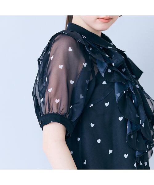 Rose Tiara / ローズティアラ シャツ・ブラウス | ハートプリントボウタイ付きブラウス | 詳細9