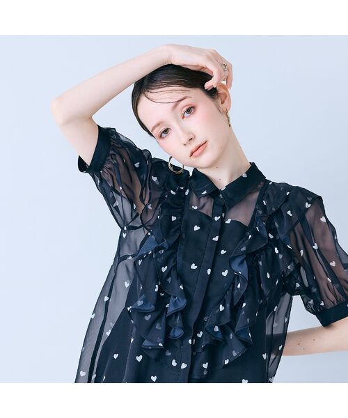 Rose Tiara / ローズティアラ シャツ・ブラウス | ハートプリントボウタイ付きブラウス | 詳細10