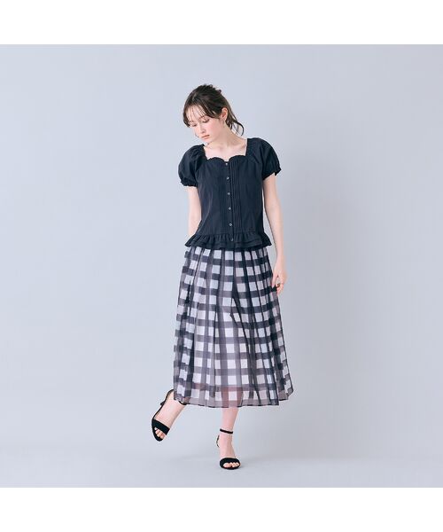 Rose Tiara / ローズティアラ ミニ・ひざ丈スカート | ビッグギンガムタックスカート | 詳細5