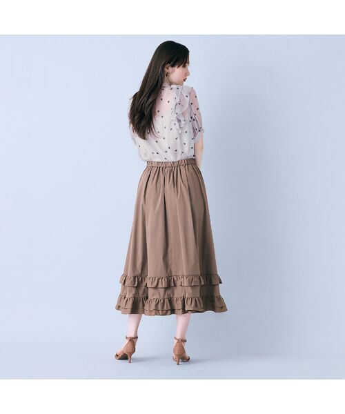 Rose Tiara / ローズティアラ ミニ・ひざ丈スカート | 【モデル美香着用】裾ギャザーフリル付きスカート | 詳細4