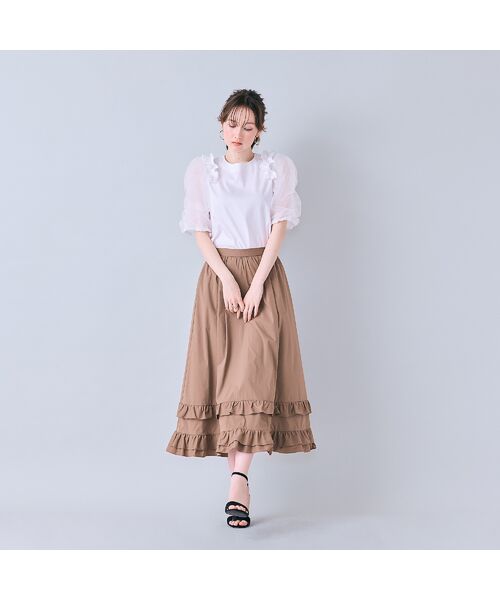 Rose Tiara / ローズティアラ ミニ・ひざ丈スカート | 【モデル美香着用】裾ギャザーフリル付きスカート | 詳細8