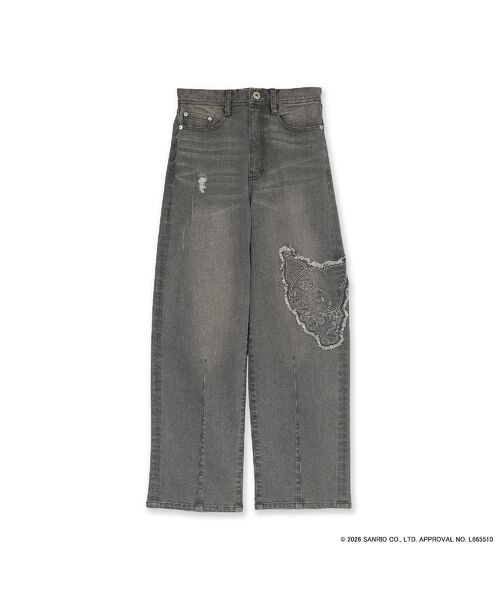 Rose Tiara / ローズティアラ デニムパンツ | 【KUROMI】クロミ 刺繍カーブデニム | 詳細14