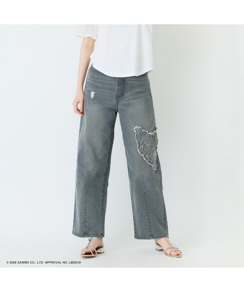 Rose Tiara / ローズティアラ デニムパンツ | 【KUROMI】クロミ 刺繍カーブデニム | 詳細6