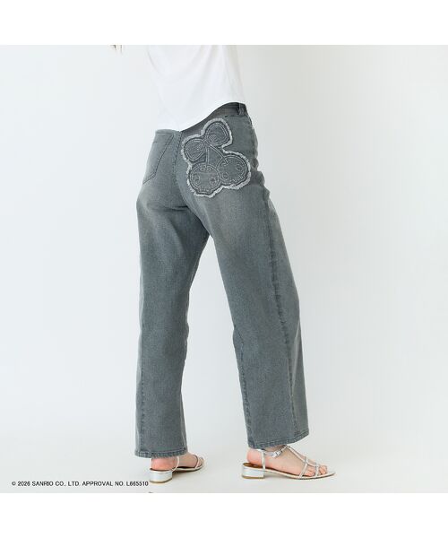 Rose Tiara / ローズティアラ デニムパンツ | 【KUROMI】クロミ 刺繍カーブデニム | 詳細7