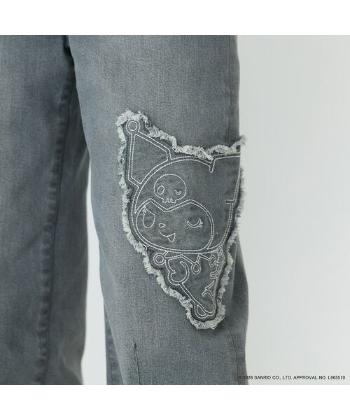 Rose Tiara / ローズティアラ デニムパンツ | 【KUROMI】クロミ 刺繍カーブデニム | 詳細8