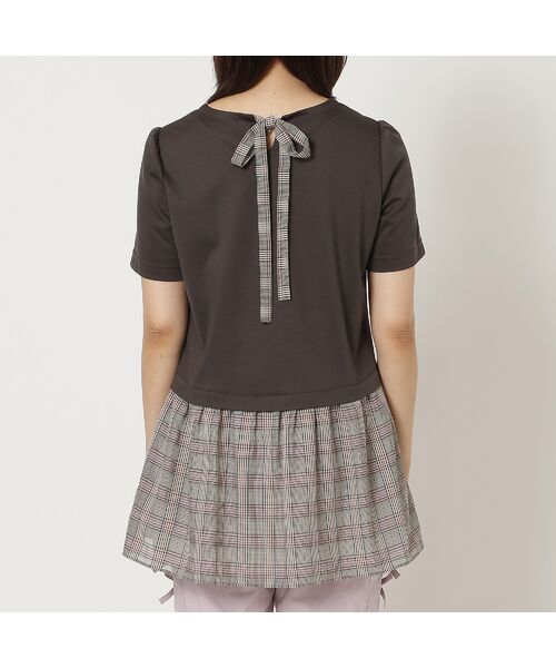 Rose Tiara / ローズティアラ カットソー | バックリボンチェック切替ポンチカットソー | 詳細10