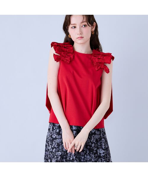 Rose Tiara / ローズティアラ カットソー | ショルダーリボン付きノースリーブカットソー | 詳細6