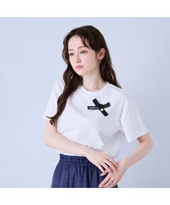 Rose Tiara / ローズティアラ カットソー | Audie a Musesロゴ入りリボンカットソー