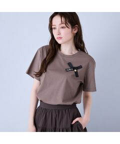 Rose Tiara / ローズティアラ カットソー | Audie a Musesロゴ入りリボンカットソー