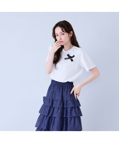 Rose Tiara / ローズティアラ カットソー | Audie a Musesロゴ入りリボンカットソー | 詳細1