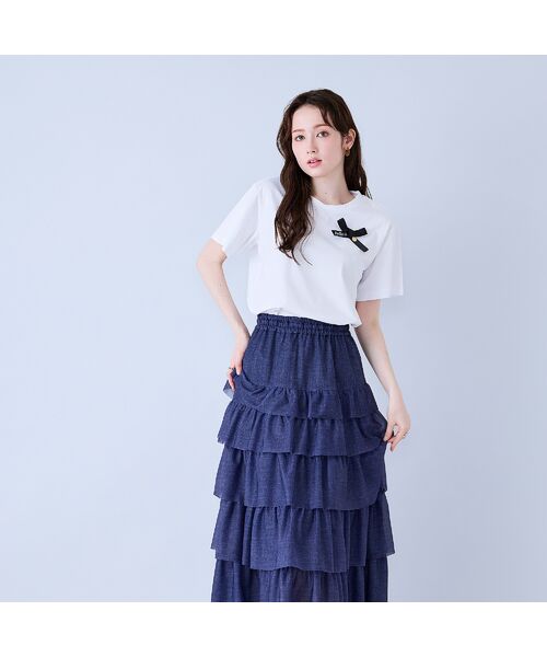 Rose Tiara / ローズティアラ カットソー | Audie a Musesロゴ入りリボンカットソー | 詳細2