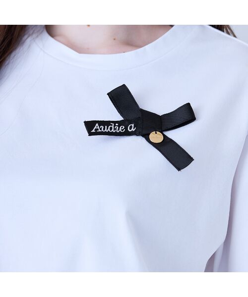 Rose Tiara / ローズティアラ カットソー | Audie a Musesロゴ入りリボンカットソー | 詳細3