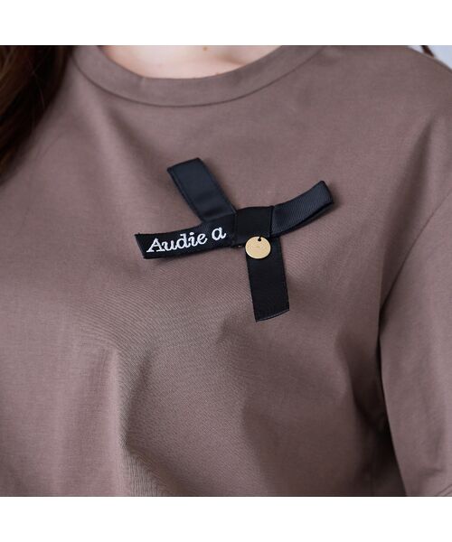 Rose Tiara / ローズティアラ カットソー | Audie a Musesロゴ入りリボンカットソー | 詳細7