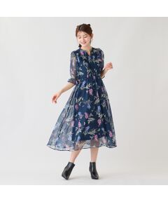 Rose Tiara / ローズティアラ ミニ丈・ひざ丈ワンピース | チェックonフラワープリントワンピース