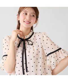 Rose Tiara / ローズティアラ シャツ・ブラウス | ドットフロッキーフリルブラウス
