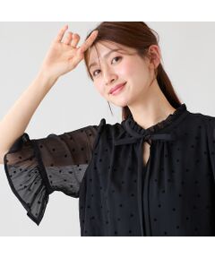 Rose Tiara / ローズティアラ シャツ・ブラウス | ドットフロッキーフリルブラウス
