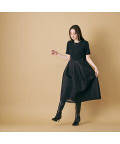 Rose Tiara / ローズティアラ ミニ丈・ひざ丈ワンピース | 【M-StyleLuxeコラボ】【人気のため追加】メッシュスカートワンピース